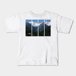 Burg Taufers castle in Val Pusteria. With a snow-covered mountain in background. Italian alps. Sunny spring day. Kids T-Shirt